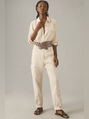 Sanctuary Rebel Jumpsuit‎ NWT $198 CREAM lyocell Anthropologie cream M & L